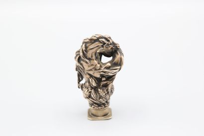 Nice seal in cast silver decorated with two...