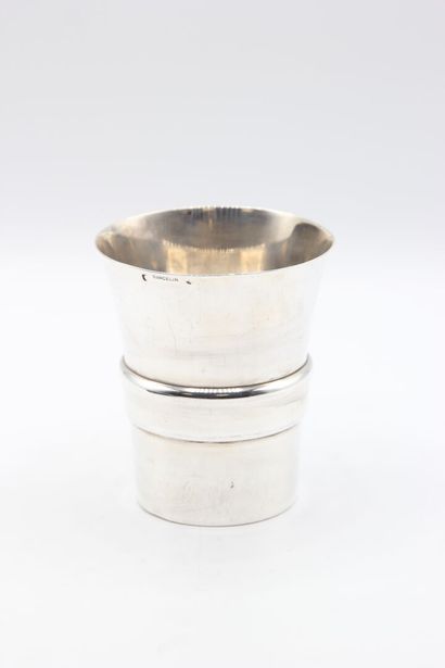 Silver cup of flared form.
Figured 