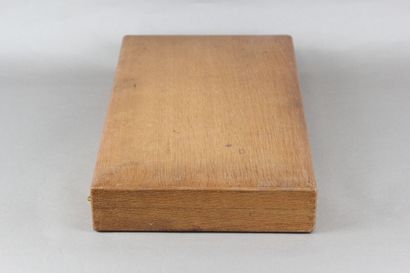 Wooden household set (probably in walnut)...