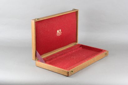 Wooden household set (probably in walnut)...