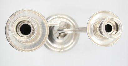 AUCOC
Silver candelabra with two intertwined...