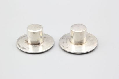 Pair of silver bobèches bordered with nets....