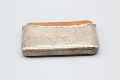 Cigar case decorated with an engraved bullfighting...