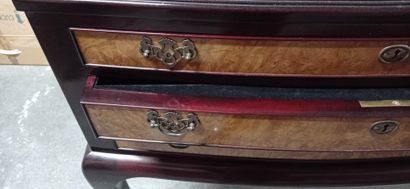 English mahogany and burl wood veneer chest...
