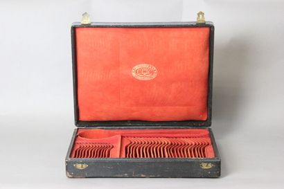 Household box with leather top and brass...