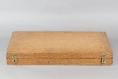 Wooden household set (probably in walnut)...