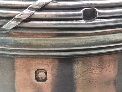 Chocolate pot in silver.
Decorated with crossed...