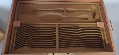 Large natural wood Menagère box with large...