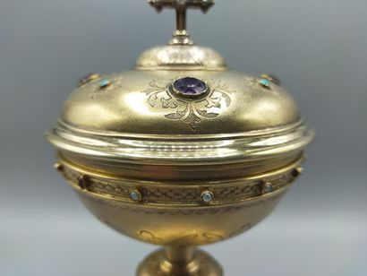 Ciborium in silver entirely vermeiled (gold...