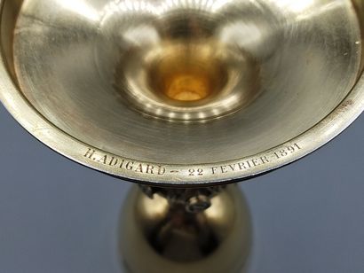 Chalice in vermeil, plain model, decorated...
