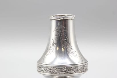 Silver vase in the Louis XVI style decorated...