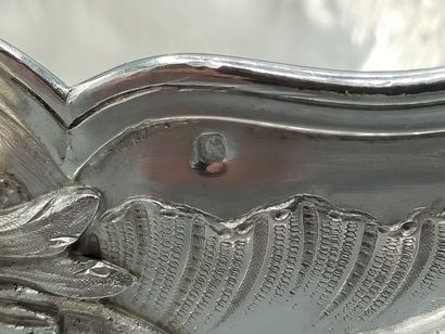 Sauceboat and its adherent tray, silver set...