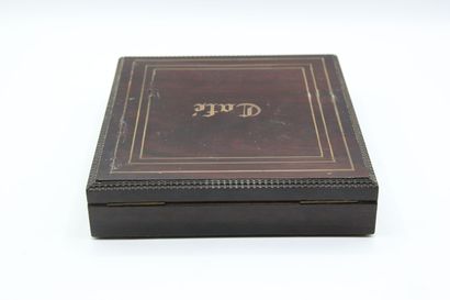 Wooden box (mahogany ?) for spoons service,...