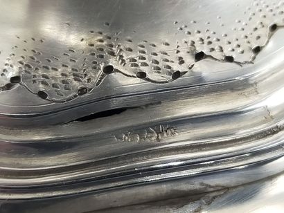 Sauceboat and its adherent tray, silver set...