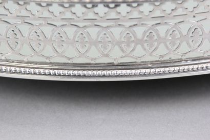 Huge silver centerpiece of oval shape and...