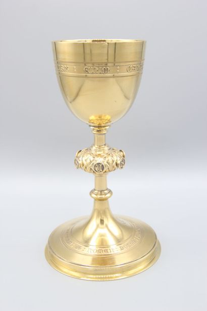 Chalice in vermeil, plain model, decorated...