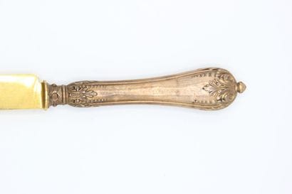 Set of 12 dessert knives.
Blades in gilded...