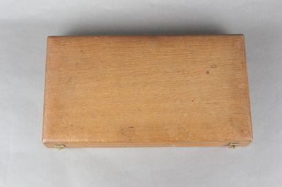 Wooden household set (probably in walnut)...