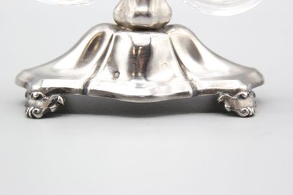 DEBAIN.
Double silver and crystal salad bowl.
Crystal...