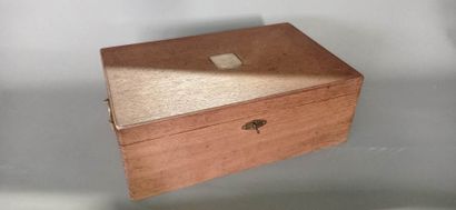 Large natural wood Menagère box with large...