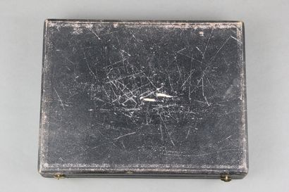 Wooden fish service box from the end of the...