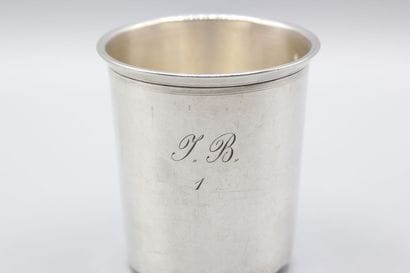 Straight silver tumbler.
Figured 