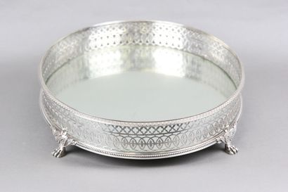 Huge silver centerpiece of oval shape and...