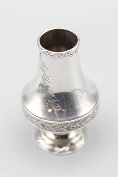Silver vase in the Louis XVI style decorated...