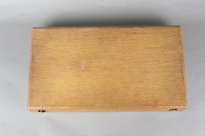 Wooden household set (probably in walnut)...