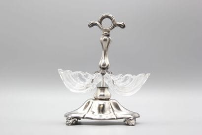 DEBAIN.
Double silver and crystal salad bowl.
Crystal...