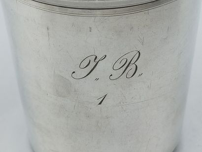 Straight silver tumbler.
Figured 