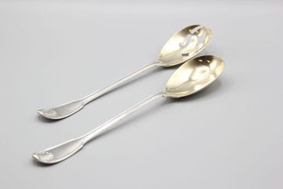 Service à salade en argent de modèle filets...