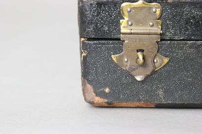 Household box with leather top and brass...