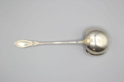 Louche à sauce / potage en argent et vermeil...