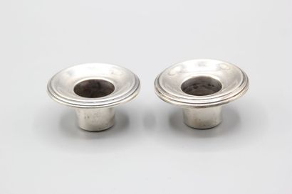 Pair of silver bobèches bordered with nets....