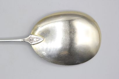 Silver serving ice-cream scoop with a vermeil...
