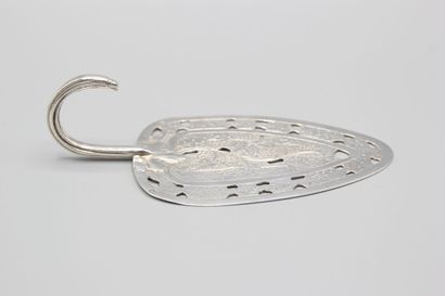 Silver pie plate with chased decoration of...