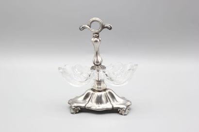DEBAIN.
Double silver and crystal salad bowl.
Crystal...