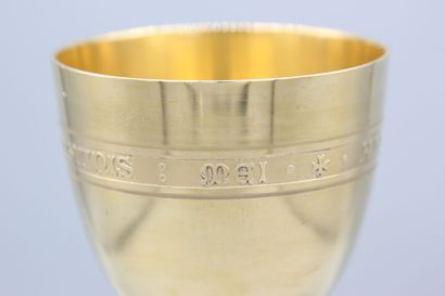 Chalice in vermeil, plain model, decorated...