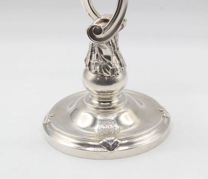 AUCOC
Silver candelabra with two intertwined...
