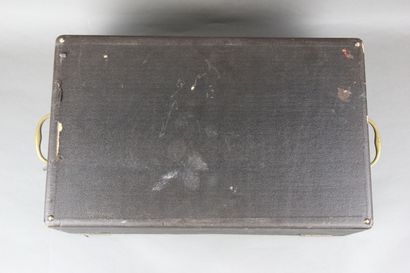 Important leather-covered wooden household...