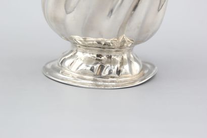 Holy water bucket in silver / hammered oval...