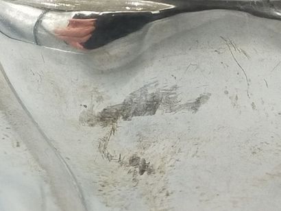 Holy water bucket in silver / hammered oval...