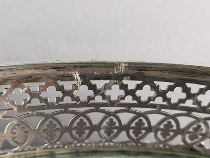 Huge silver centerpiece of oval shape and...