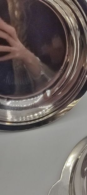 Trio of silver coasters or display stands...