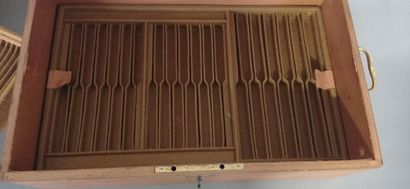 Large natural wood Menagère box with large...