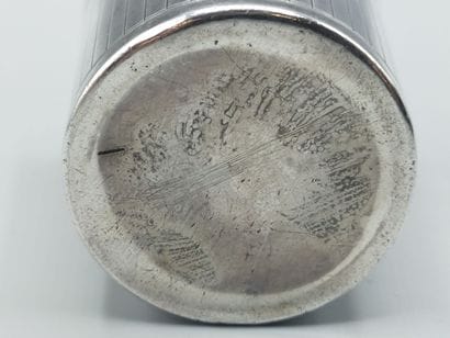 Silver tumbler with grooved decoration with...