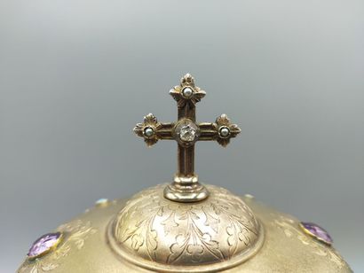 Ciborium in silver entirely vermeiled (gold...