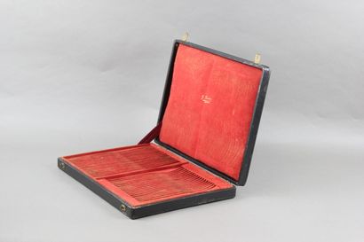 Wooden fish service box from the end of the...
