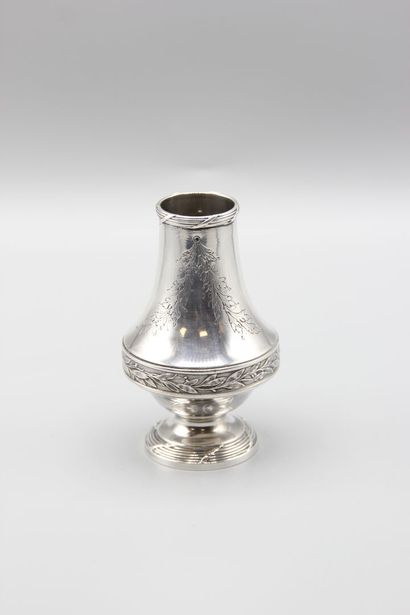 Silver vase in the Louis XVI style decorated...